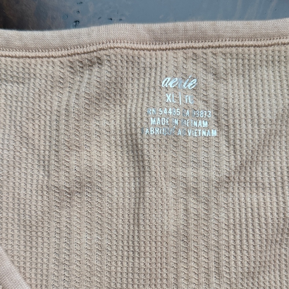 Aerie beige  Waffle Knit Tank top